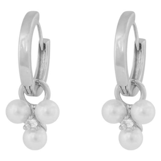 Snö Of Sweden Eira Tripple Pearl Ring Ear Silver and White Onesiz Snö Of Sweden Eira Tripple Pearl Ring Ear Silver and White Onesiz
