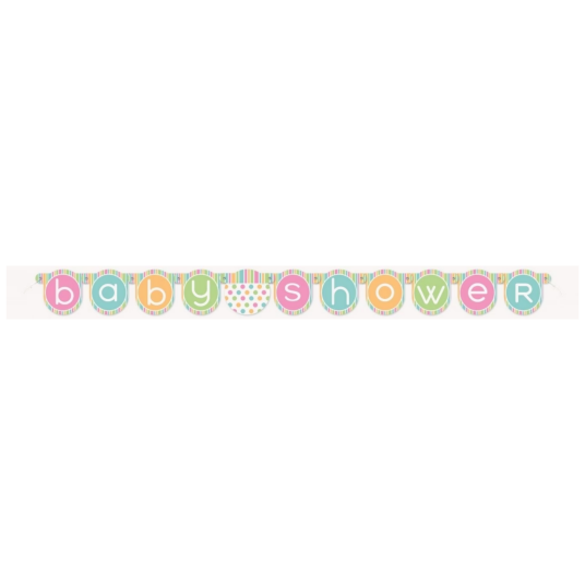 Pastell Babyshower Banner i Papp