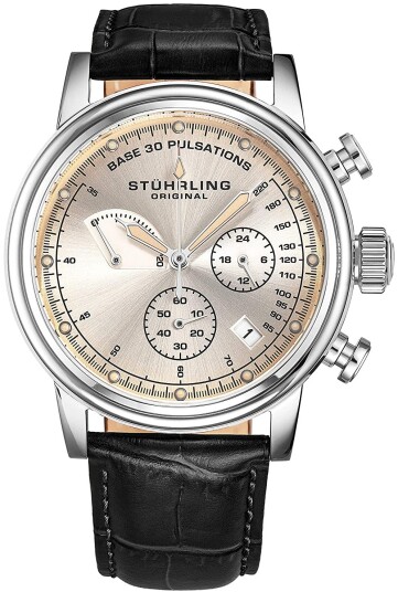 Stührling Original Herreklokke 895.02 Chronopulse Beige/Lær Ø42 mm Stührling Original Herreklokke 895.02 Chronopulse Beige/Lær Ø42 mm