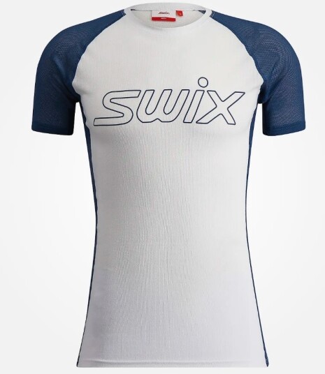 Swix RaceX Light Short Sleeve Herre Bright White/Lake Blue L