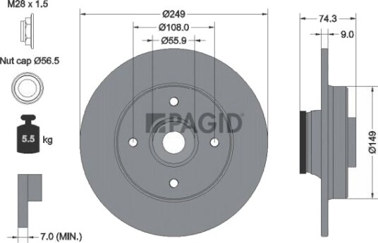 PAGID 54941NC Bremseskive