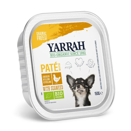 Yarrah Bio Wellness Pâté 12 X 150 G Økologisk Kylling Med Økologiske Sjøalger