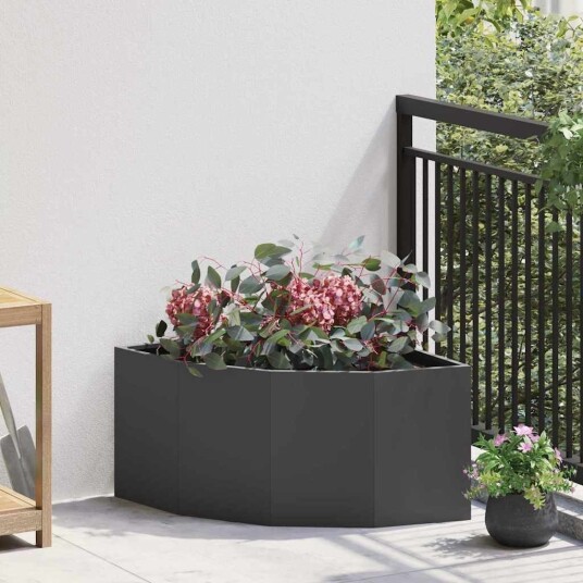 vidaXL Hjørne Plante Svart 60 x 60 x 35 cm Stål