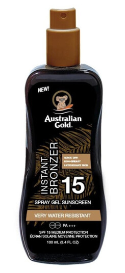 Australian Gold Spray Gel Solkrem SPF 15 100 ml med Aloe Vera og Te-trær