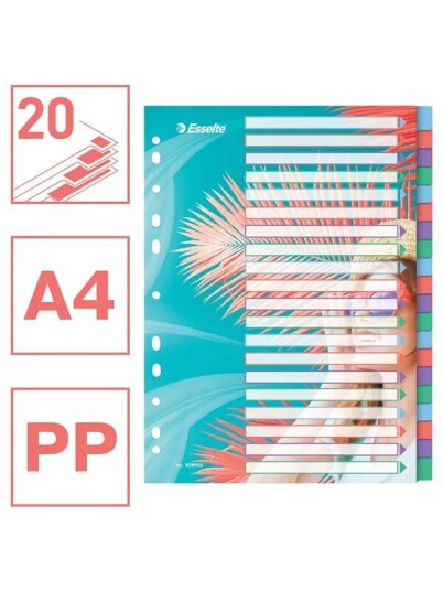 Esselte Colour'Breeze A4 Indices 20 Tabs PP