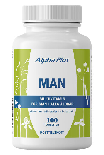 Vitaminer og mineraler Man 100 kapsler Alpha Plus