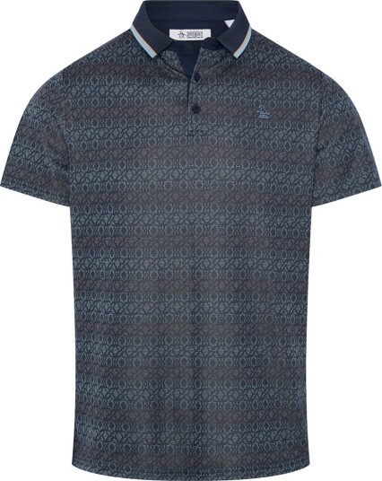 Original Penguin OP Oxford Jacquard Polo Golf pologenser herre Black Iris Large