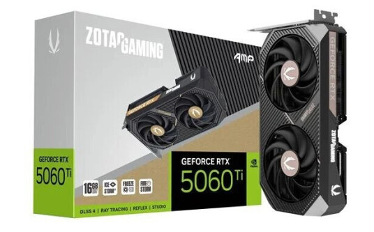 ZOTAC GeForce RTX 5060 Ti AMP! 16GB GDDR7 Grafikkort med 3xDP og HDMI