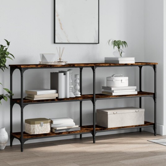 Konsollbord røkt eik 150x29x75 cm konstruert tre 8720845420581 Konsollbord røkt eik 150x29x75 cm konstruert tre 8720845420581
