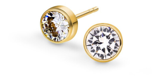 Pan Jewelry Øredobber i 585 gult gull med zirkonia