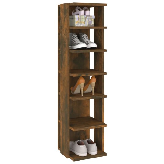 vidaXL Skohylle r?kt eik 25x27x102 cm konstruert tre
