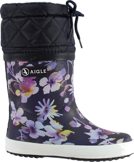 Aigle Termostøvler Giboulee Dark Flower Aigle 20 Gummistøvler Blå Lilla
