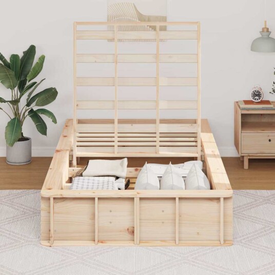  Sengestamme Vokset Brun 75 x 190 cm Massiv furu