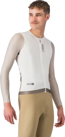 Castelli Coretto LS sykkeltrøye lange ermer ivory/clay/black herre