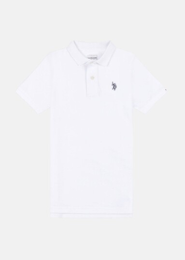 Us Polo Kids Dhm Pique Polo White / Dark Sapphire Navy Dhm 12 13 Skjorter