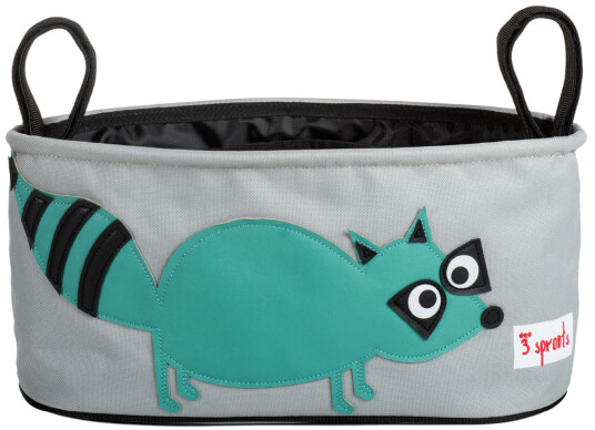 3 Sprouts Stroller Organizer Teal Raccoon