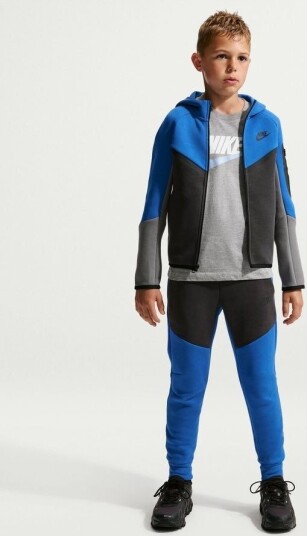 Nike Joggebukse NSW Tech Fleece   Blå/Antrasitt/Svart Barn størrelse S: 128 137 cm