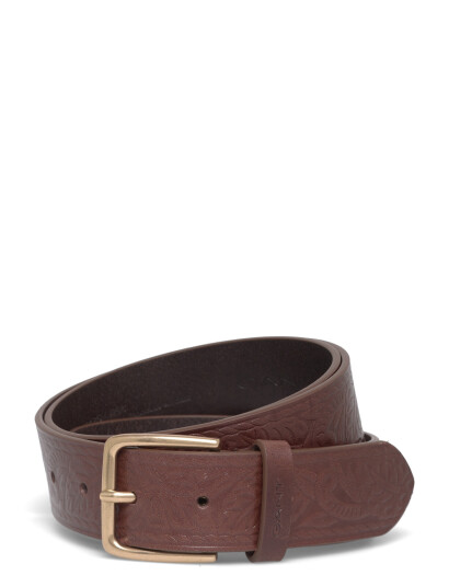GANT Allover Patterned Leather Belt Brown 110