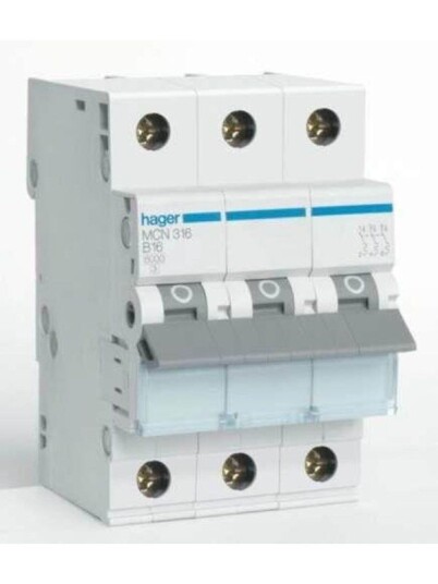 Hager Miniature circuit breaker mcb 3p 6ka c-10a (3250614313950)