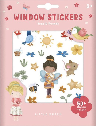 Little Dutch Rosa & Friends Vindusstickers 3+ År 50+ Klistremerker