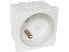 Alantec Modulær Stikkontakt 2P+Z 45X45 Standard Hvit Alantec - Alantec