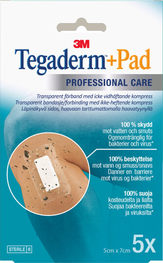Tegaderm +Pad vanntett bandasje 5 x 7 cm 5 stk