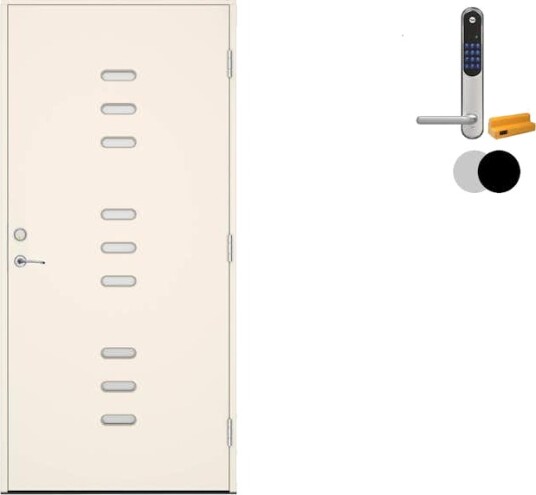 Ytterdør Swedoor Advance-Line Statement Glint med Yale Doorman Classic Home