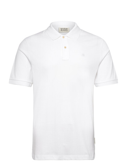 Scotch & Soda Core Logo Pique Polo - White - L