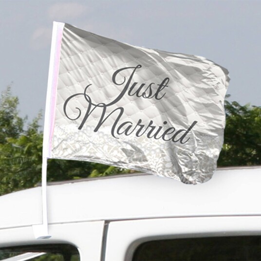 Folat BV Bilflagg Just Married - 2-pakning