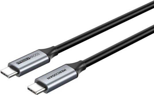 Mercodan Usb-C Kabel 4,0M Usb 3.2 Gen 2 20Gbps 100W Pd 4K@60Hz Sort Tpe Kappe Space Grey Usb-C: Han Usb-C: Han 4 M Usb C Usb C Usb 3.2 Gen 2 3.1 Gen 2 20 Gbit/S Sort Grå