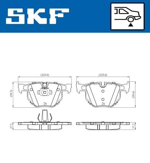 Bremseklosser SKF VKBP 90240 Bremseklosser SKF VKBP 90240