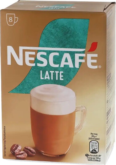 Nescafé | Latte 8 poser pulverkaffe Nescafé | Latte 8 poser pulverkaffe