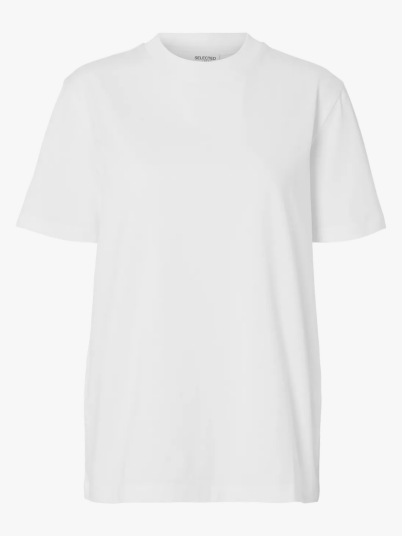 Selected Femme Relax Colwoman Short Sleeve Mock Neck Tee Hvit L