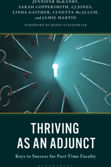 Thriving as an Adjunct  Keys to Success for PartTime Faculty
