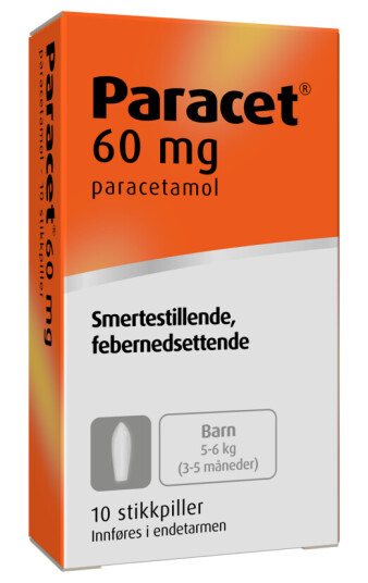 Paracet 60 mg stikkpiller 10 stk