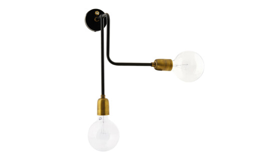 House Doctor MOLECULAR Vegglampe Svart/Messing 2 armet House Doctor MOLECULAR Vegglampe Svart/Messing 2 armet