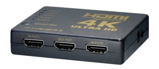 Maxtrack Cs 1-5 L Hdmi-Switch Med Fjernbetjening Sort