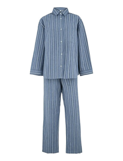 Becksöndergaard Striped Flannel Pyjamas Set - Blue - L
