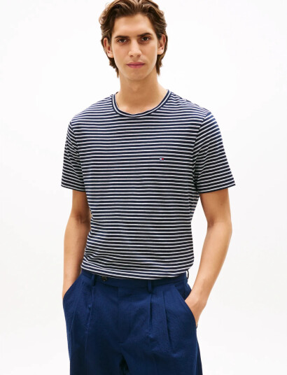 Tommy Hilfiger Ess Seasonal Reg Fit Stripe Tee Navy XXL Tommy Hilfiger Ess Seasonal Reg Fit Stripe Tee Navy XXL