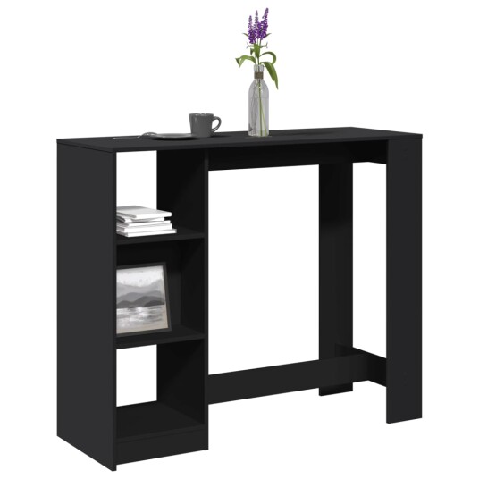  Barbord med hylle svart 124x46x103,5 cm konstruert tre 8721158386809