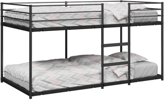  Køyeseng uten madrass svart 75x190 cm stål 8721158511966