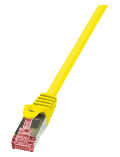 Logilink Primeline Koblingskabel Rj-45 Hann Til Rj-45 Hann 7.5 M Sftp Pimf Cat 6 Halogenfri Formstøpt Uten Hindringer Gul