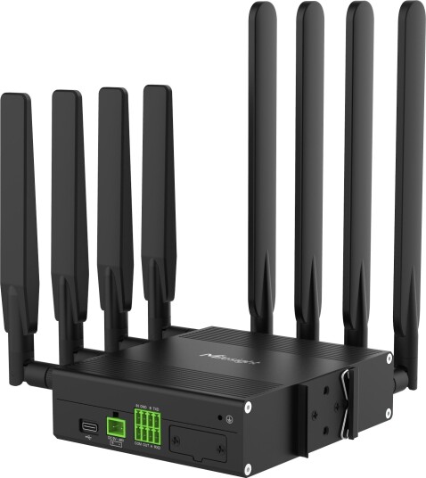 Milesight UR75 Industriell 5G-ruter Firekjerners CPU WiFi 6 GPS 5x Gigabit LAN RS232/RS485 Svart Milesight UR75 Industriell 5G-ruter Firekjerners CPU WiFi 6 GPS 5x Gigabit LAN RS232/RS485 Svart