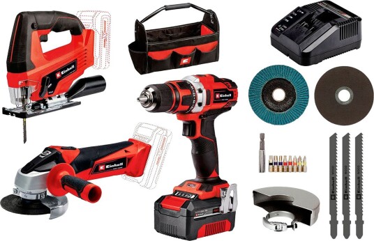 Einhell Verktøysett TE-TK 18/3 Li 4 Deler Uten Batteri 18v