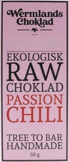 Wermlands Raw sjokolade passion chilli 50 g Wermlands Raw sjokolade passion chilli 50 g