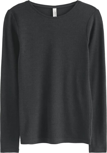 Lindex Long Sleeve Top In Merino Wool DARK DUSTY GREY XL