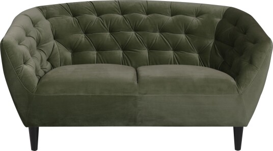 BRIXX LIVING Ria 2-pers. Sofa, Forest green velour BRIXX LIVING Ria 2-pers. Sofa, Forest green velour