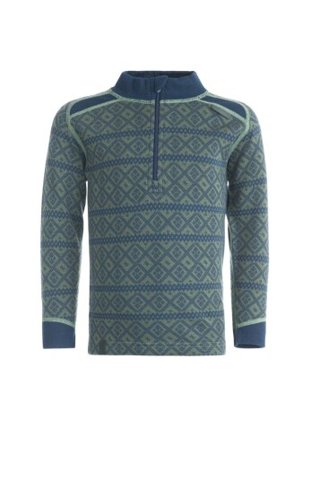 Stormberg Rauland Wool Polo Zip Kids Thyme / Dress Blues 116