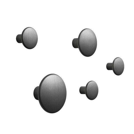Muuto The Dots knagg metall 5-pakk sort Muuto The Dots knagg metall 5-pakk sort