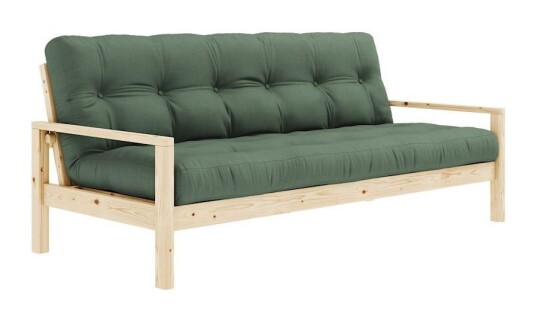 Karup Design Knob Sovesofa, Lakkert furu, Olive Green Unoliving 1733433-07-0 1733433-02-0 Karup Design Knob Sovesofa, Lakkert furu, Olive Green Unoliving 1733433-07-0 1733433-02-0